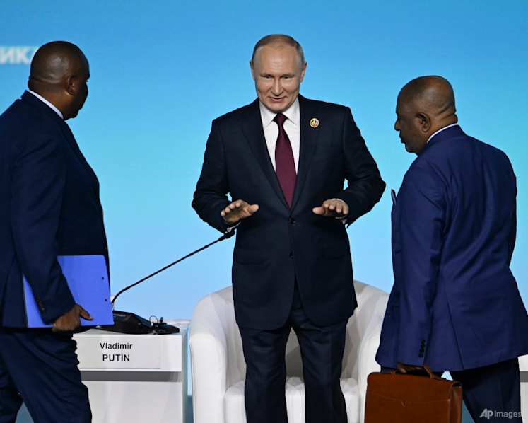Russia hosts summit of African leaders in a bid to extend influence; blames the West for 'unprecedented pressure'