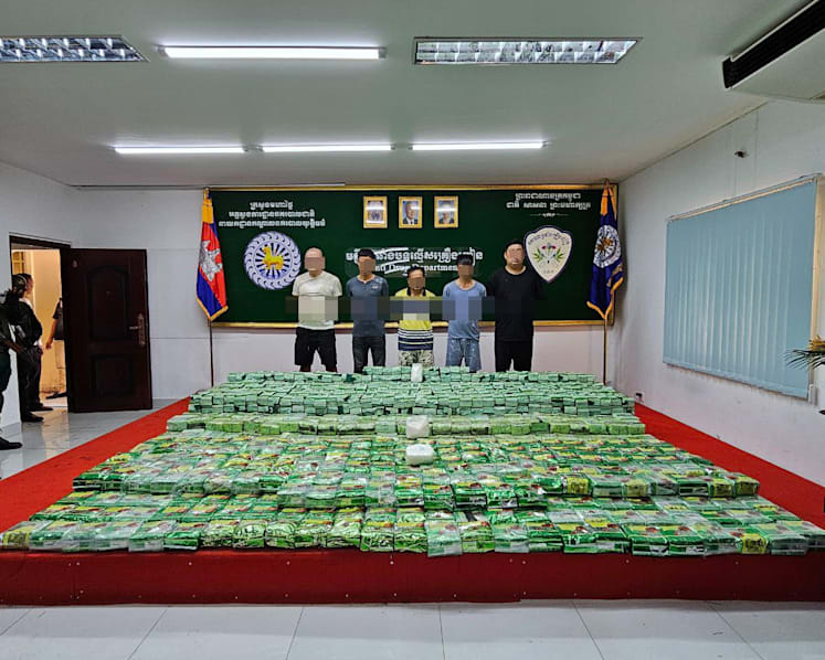 Five foreigners arrested in Cambodia during drug raids; over 1.5 tonnes of drugs seized