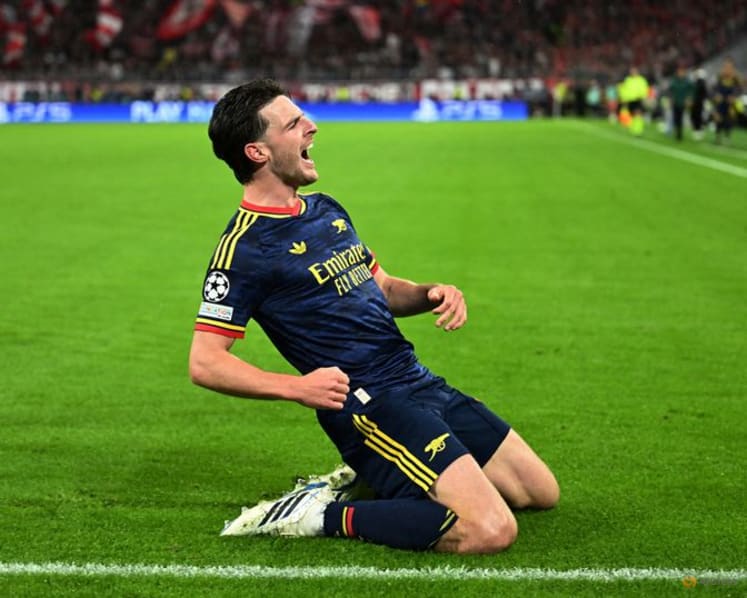 Rice rescues Arsenal at Bayern as Real Madrid hit four