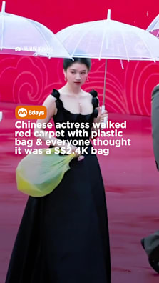 “Do you ever feel like a plastic bag?” #8dayssg #8dayssgasianent #zhangjingyi #redcarpet #plasticbag 
