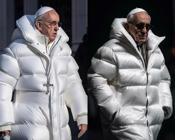 Those viral images of Pope Francis looking stylish in a white puffer jacket are fake