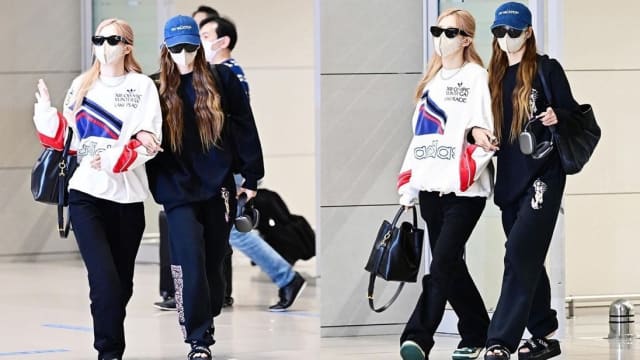 久违的“Chaelisa”组合亮相　Rosé、Lisa 机场穿搭有学问！