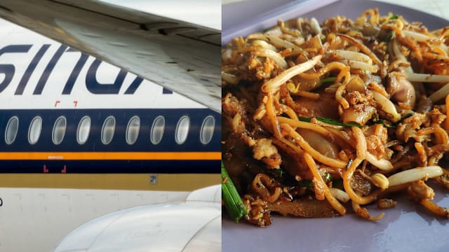 何晶发文分享富豪打包炒粿条上机 网民笑猜是不是李资政