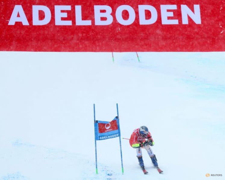 Alpine skiing-Odermatt takes fifth successive giant slalom win in Adelboden