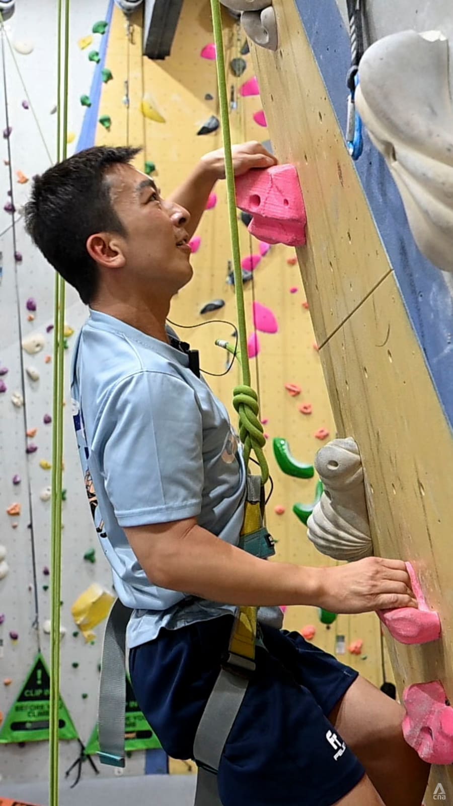 He's visually impaired but it has not stopped him from scaling rock walls