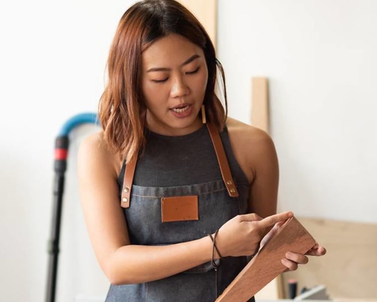 This Singaporean female carpenter turns wood into chic bags and jewellery