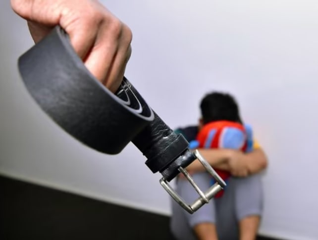 Photo illustration of child abuse.