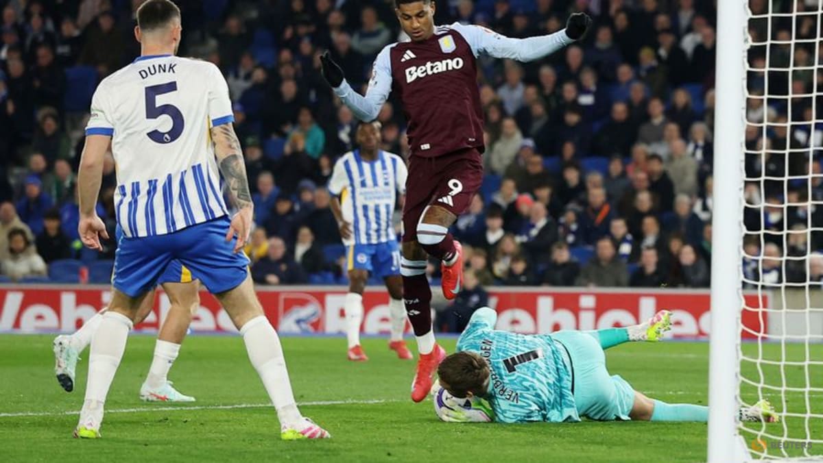 Rashford scores again as Villa cruise to 3-0 win at Brighton - CNA