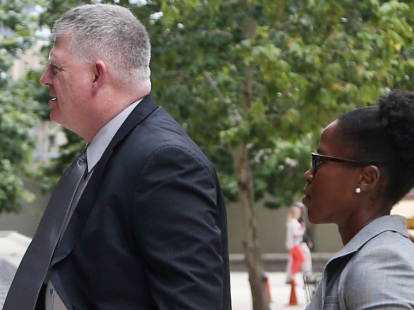 US Rear Admiral Robert J. Gilbeau entering the Federal Courthouse where he pleaded guilty to lying to a federal investigator in the "Fat Leonard" navy bribery trial on Thursday, June 9, 2016, in San Diego. Photo: AP