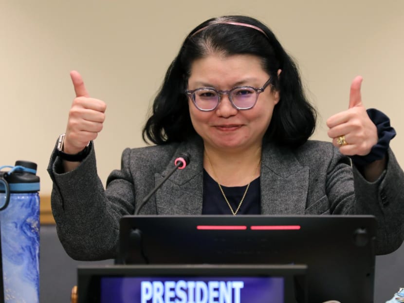 Ms Rena Lee (pictured) led the successful conclusion of global negotiations for a treaty protecting biodiversity in the high seas. Ms Rena Lee (pictured) led the successful conclusion of global negotiations for a treaty protecting biodiversity in the high seas.