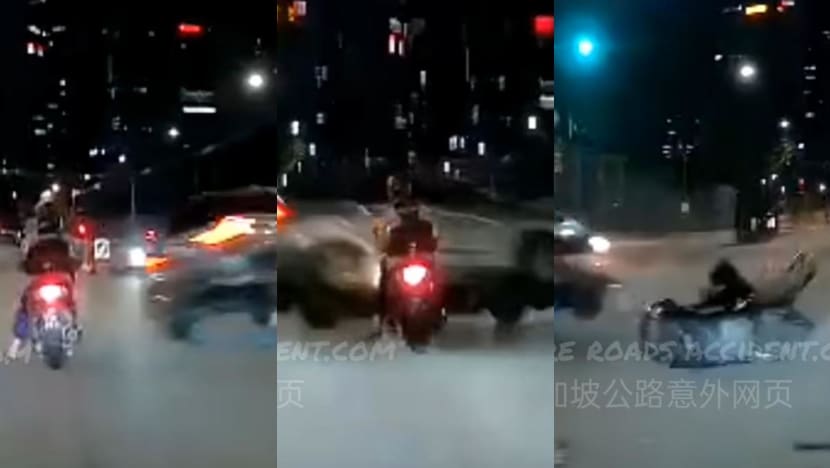 Man, 45, arrested for dangerous driving after accident involving his car, taxi and motorcycle on Nicoll Highway