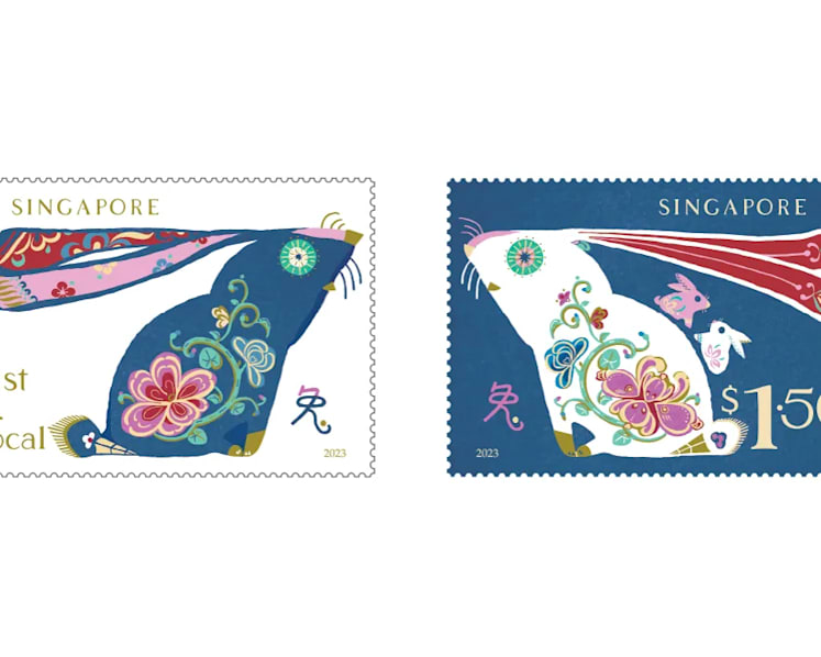 SingPost unveils rabbit-themed stamps for Chinese New Year