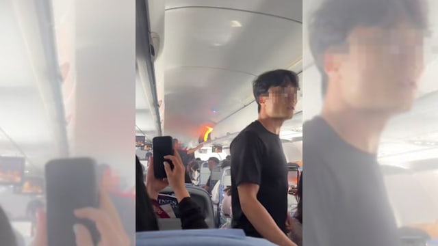 杭州飞韩国航班行李架冒烟起火急降上海