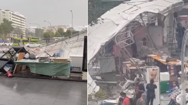 义顺流动夜市罩棚坍塌 一人受伤送院