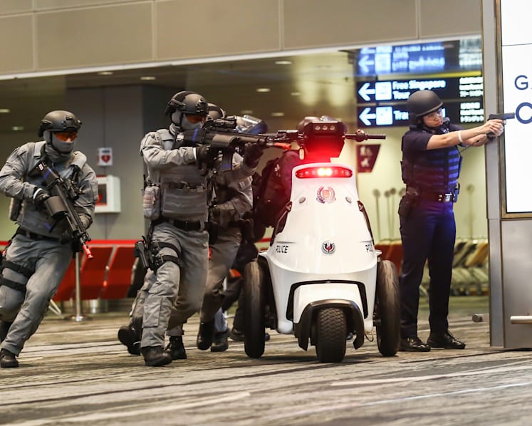 Shooting frenzy, explosions part of 1st counter-terror drill at Changi Airport