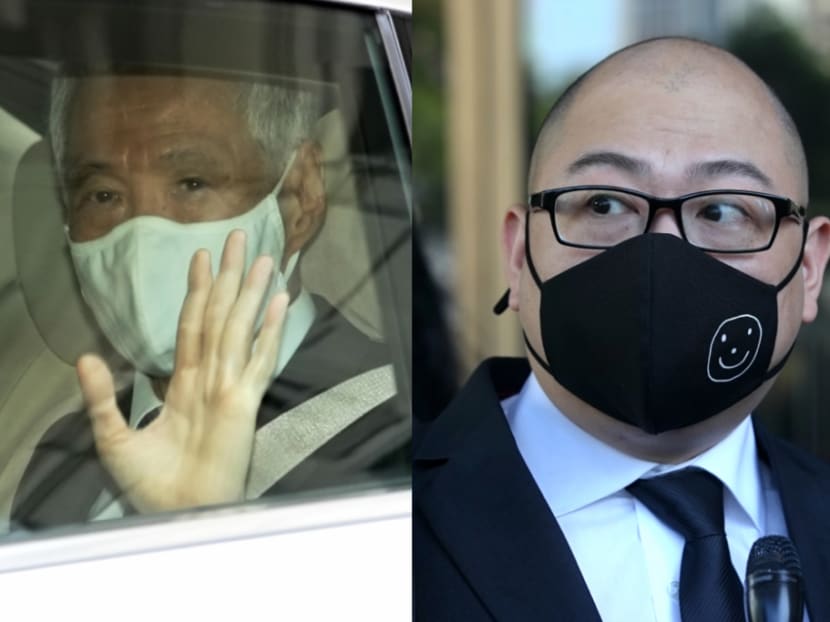 Prime Minister Lee Hsien Loong (left) and Mr Terry Xu, chief editor of The Online Citizen, arriving at the Supreme Court on Nov 30, 2020.