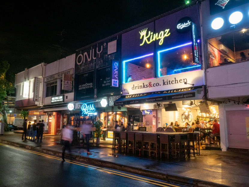 Food establishments along Lorong Mambong on Jan 20, 2022.