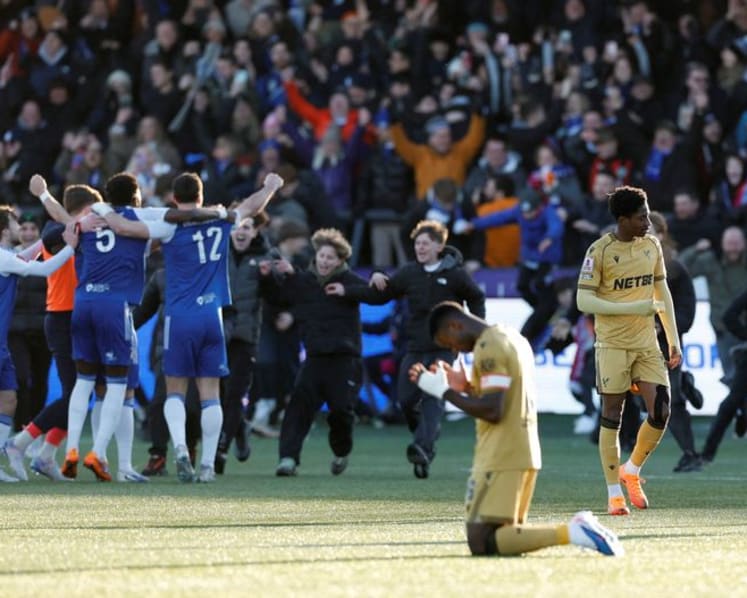 Macclesfield knock out Palace in greatest FA Cup upset, Man City score 10