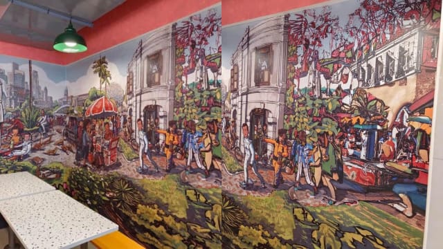 指百胜楼食阁壁画抄袭 本地插画家要求撤下道歉
