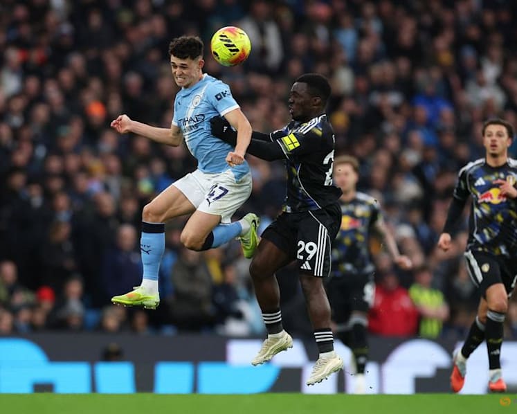 Foden double helps Manchester City secure thrilling win over Leeds