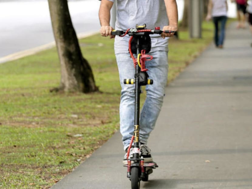 Mohamed Syazwan Abdul Aziz, 30, was jailed for three weeks for hitting a pedestrian while riding his e-scooter and for stealing a bicycle. Mohamed Syazwan Abdul Aziz, 30, was jailed for three weeks for hitting a pedestrian while riding his e-scooter and for stealing a bicycle.