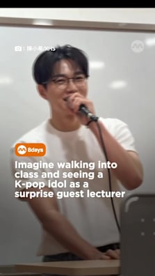 The students were probably thanking their lucky stars they didn't skip class that day #8dayssg #8dayssgasianent #infinite #kpop #kimmyungsoo 
