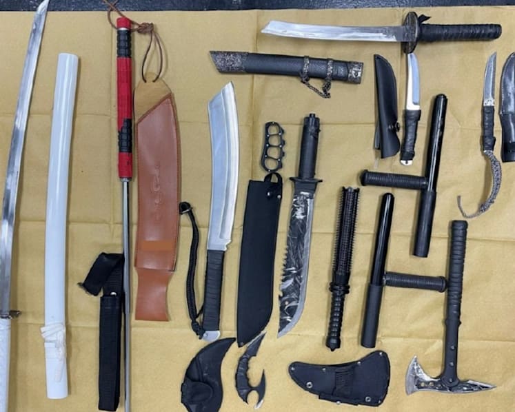 Weapons including swords, machetes seized during drug raid in Ubi