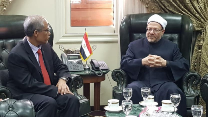 Masagos bertemu Mufti Besar Mesir, penuntut S'pura; dapatkan pandangan tentang COFA, PCICS Masagos bertemu Mufti Besar Mesir, penuntut S'pura; dapatkan pandangan tentang COFA, PCICS