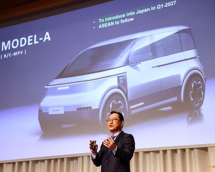 Foxconn showcases 'Model A' electric vehicle at tech day event