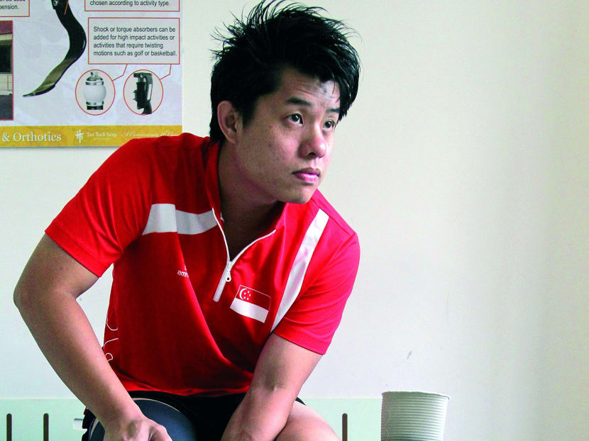 Mr Desmond Tong’s condition helped him greatly in his studies when he took up a Bachelor of Science degree in Prosthetics and Orthotics in 2007. PHOTO: DON WONG