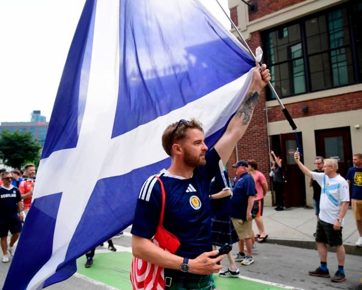 Scotland's Tartan Army switches sports for a day in Boston