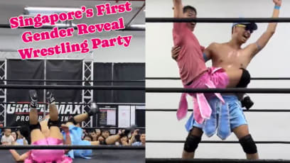 S’porean Couple Announces Gender Of Baby With Wrestling Match