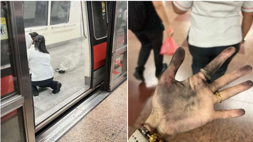 Power bank catches fire in MRT train, affecting passengers at Raffles Place station Power bank catches fire in MRT train, affecting passengers at Raffles Place station