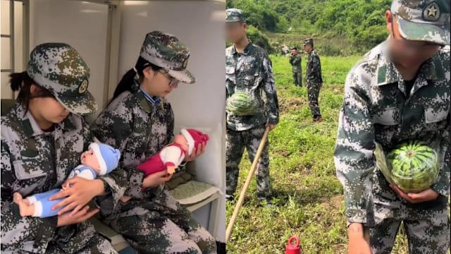 女生背娃男生绑西瓜 贵州学校推防早恋课