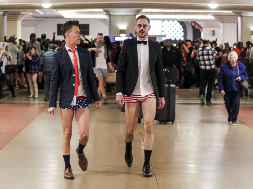 Public transit riders in 60 countries strip to underwear