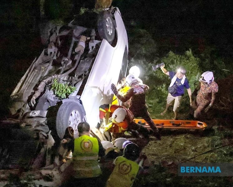 Woman killed, 10 others injured after vehicle carrying Singapore tourists plunges into Penang ravine
