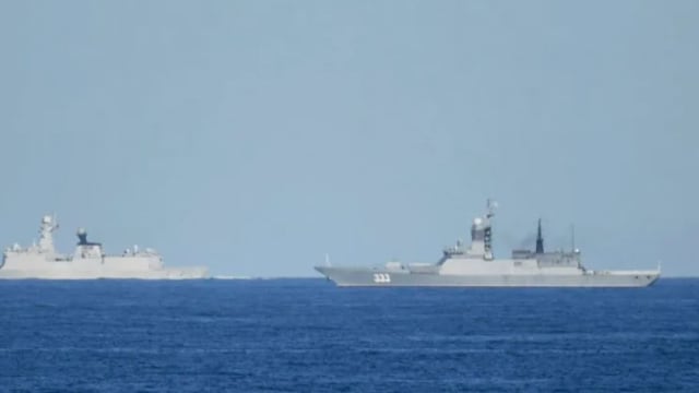 日本：中俄军舰在日本海一带展开射击演习