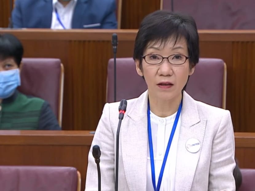 A screengrab from a video of the Parliament session on May 5, 2020. That day, Leader of the House Grace Fu rejected renewed calls from two Members of Parliament to stream parliamentary sessions live.