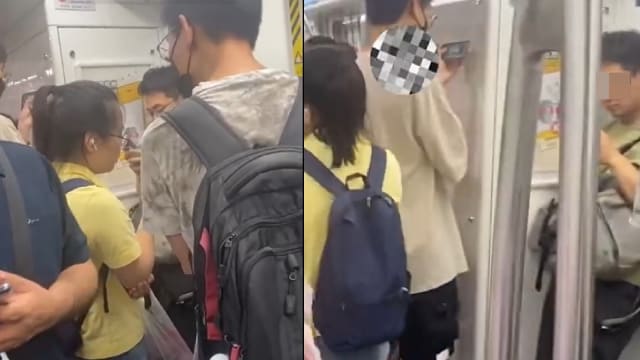 杭州地铁上背包撞人 中国男连说十分钟对不起逼走女乘客