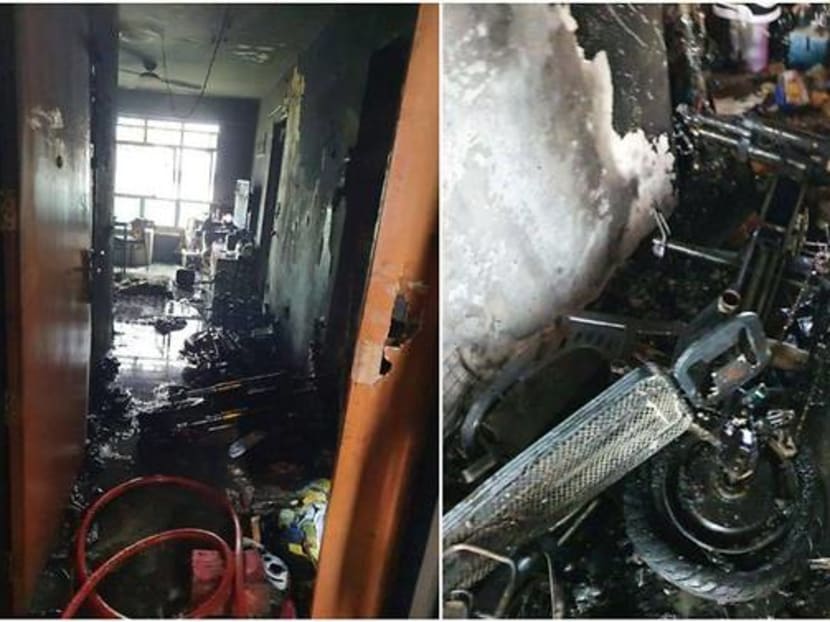 The fire involved the contents of a one-bedroom unit and was "of electrical origin" from a power-assisted bicycle.