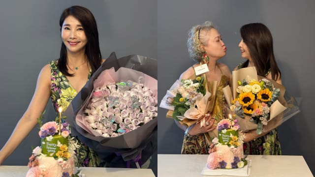 陈秀环生日收99朵紫色玫瑰　自谑“初吻”被洪慧芳夺走了！