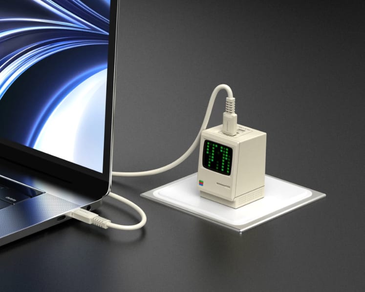 This travel charger combines retro charm with fast charging support