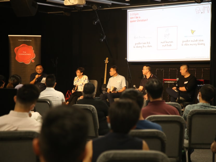 (From left) Mr Mohamed Imran Mohamed Taib, Ms Chia Moey Hiang, Pastor Miak Siew, Assistant Pastor Chang Tou Chen and Pastor Ian Toh at the dialogue on Jan 15, 2022. (From left) Mr Mohamed Imran Mohamed Taib, Ms Chia Moey Hiang, Pastor Miak Siew, Assistant Pastor Chang Tou Chen and Pastor Ian Toh at the dialogue on Jan 15, 2022.