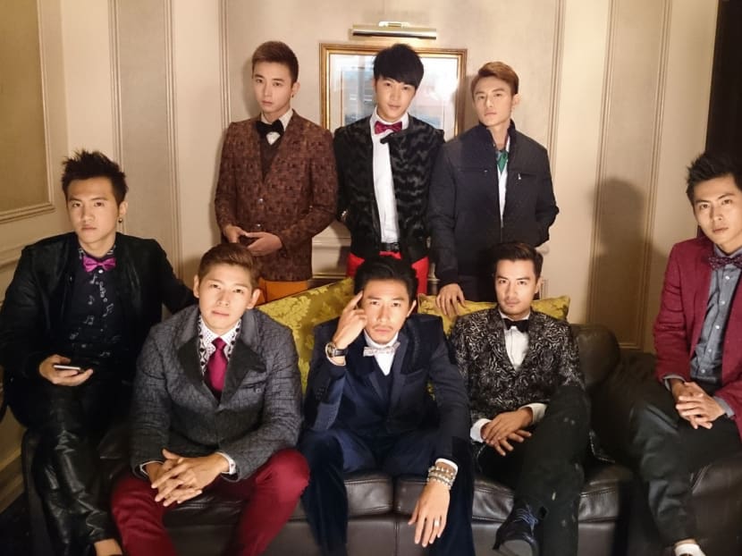 All singing, all dancing: The 8 Dukes take on the boy band challenge.