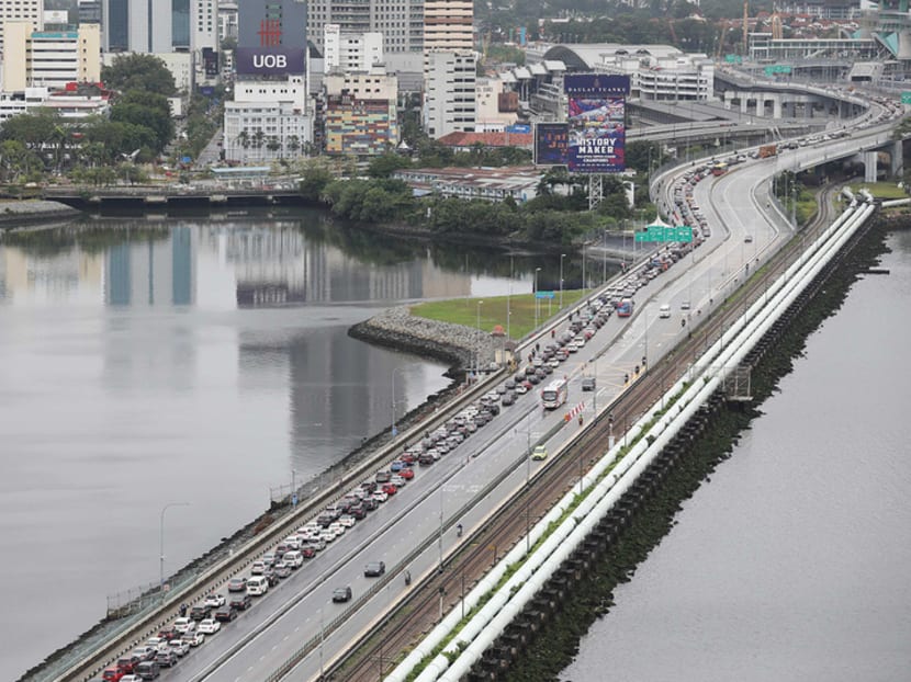 A view of the Causeway linking Singapore and Johor in Malaysia. A view of the Causeway linking Singapore and Johor in Malaysia.