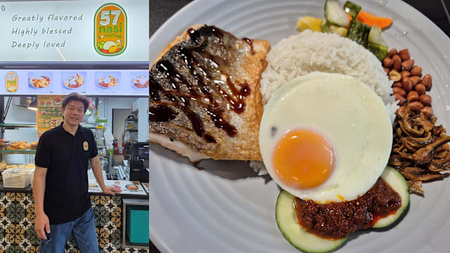 为培养新一代并保留本地美食，退休前连锁餐饮老板开档卖煎三文鱼椰浆饭！