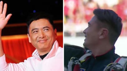 "Chow Yun Fat Joins The Red Lions"; NDP Parachutist Looks Just Like The HK Film Legend