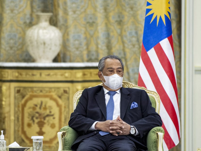 A handout picture provided by the Saudi Royal Palace on March 9, 2021, shows Malaysian Prime Minister Muhyiddin Yassin during his meeting with the Saudi Crown Prince in the capital Riyadh. A handout picture provided by the Saudi Royal Palace on March 9, 2021, shows Malaysian Prime Minister Muhyiddin Yassin during his meeting with the Saudi Crown Prince in the capital Riyadh.