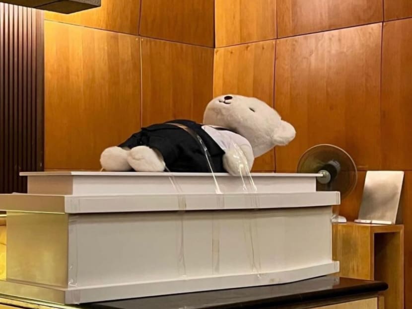 A Facebook user wrote about the death of his unborn child and published the above picture of a casket at Mandai Crematorium funeral service hall. A Facebook user wrote about the death of his unborn child and published the above picture of a casket at Mandai Crematorium funeral service hall.
