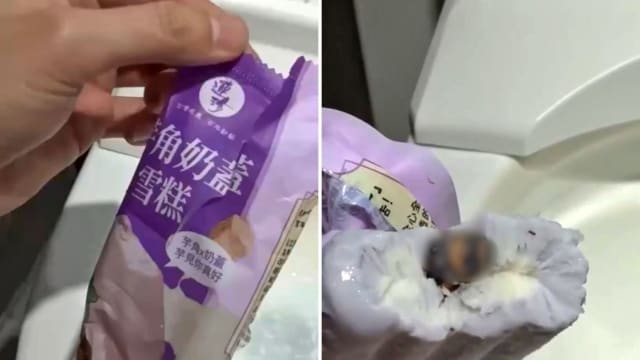 台湾情侣吃雪糕惊见完整蟑螂头 业者急下架致歉
